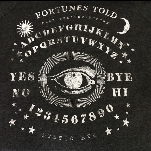 NEW MODERN LUX OUIJA FORTUNE’S TOLD SWEAT SHIRT CHARCOAL GREY SIZE S - Picture 3 of 7